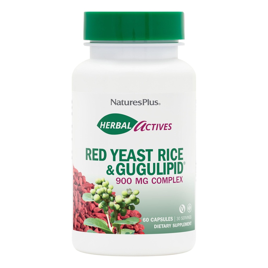 NaturesPlusレッドイーストライスGugulipidコンプレックス - 450 mg、60ビーガンカプセル - 処方品質ハーブサプリメント、コレステロールサポート - ベジタリアン、グルテンフリー - 60のサービング