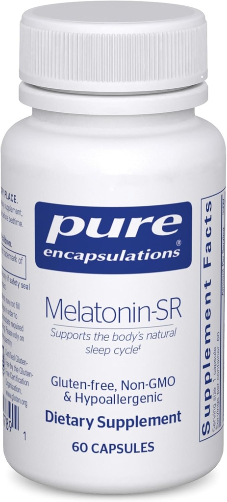 Pure Encapsulations Melatonin-SR - Extended Release Melatonin - Supports Restful Sleep* - Sleep Supplement - Gluten Free & Vegan - 60 Capsules