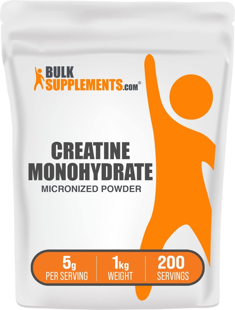 BulkSupplements.comクレアチンモノハイドパウダー - Micronizedクレアチンパウダー、非風味 - 純粋&グルテンフリー、5g(5000mg)パーサービング、1kg(2.2ポンド)(パッケージ1)