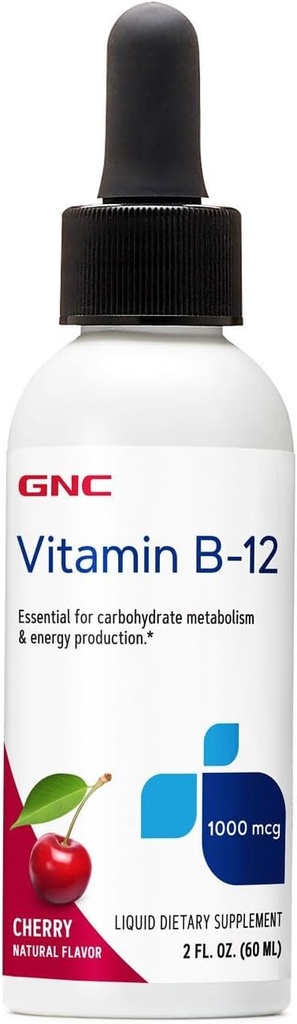 GNC Vitamin B-12 1000mcg - Cherry, Supports Energy Production, 60 Servings