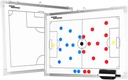 サッカーイノベーション ダブルサイドアルミニウム磁気コーチ 壁掛けクリップ付き戦術ボード | プレーヤーマグネット&ペン 含まれて | ドライアーズボード | フルフィールド&ハーフフィールド