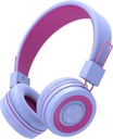 iClever BTH02はBluetoothのヘッドホーン、93Hの再生時間、折り畳み式、調節可能なヘッドバンド、Bluetooth 5.4のIPad/Tablet/School/旅行、紫色のためのマイクロフォンが付いている子供の無線ヘッドフォンをからかいます