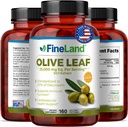 FineLand Olive Leaf Extract 50x – 25,000mg Eq. per サービング | 160 ビーガンキャップ, オリーブエキス 20% Oleuropein | 栄養と免疫のサポートのためのハーブ抗酸化サプリメント, 米国製