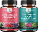 Dong Quai、Vitex Chaste Berry、Black Cohosh、LiverサポートNACサプリメントのMenopauseサプリメントのバンドル