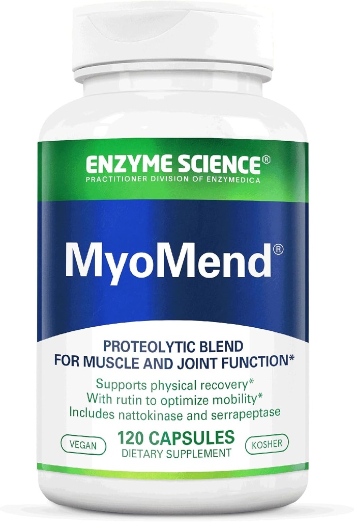 酵素サイエンスMyomend – 共同サポートサプリメント – ブロメラン、ルタン、ナトキナーゼ、セラプターゼと配合 – 酵素健康サプリメント – ビーガンとコシャ - 120カプセル