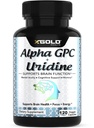 アルファGpc + Uridine 900mg - ブーストフォーカス、メモリ、エネルギー、気分と認知性能のための強力な向知性 - 120ベジタリアンカプセル
