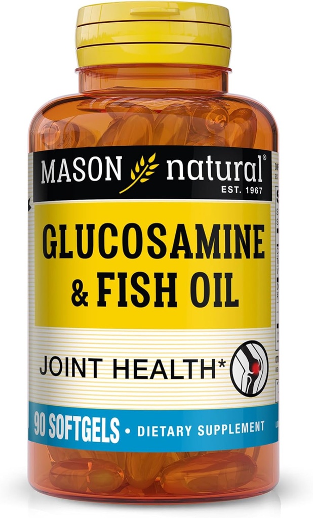 MASON NATURAL Glucosamine及び接合箇所及び筋肉サポートのためのDHA及びオメガ3の魚油の補足、1か月の供給のSoftgelの丸薬