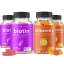 NutraChamps ビオチングミー(2パック)とビタミンCグミー(2パック)4パックバンドル