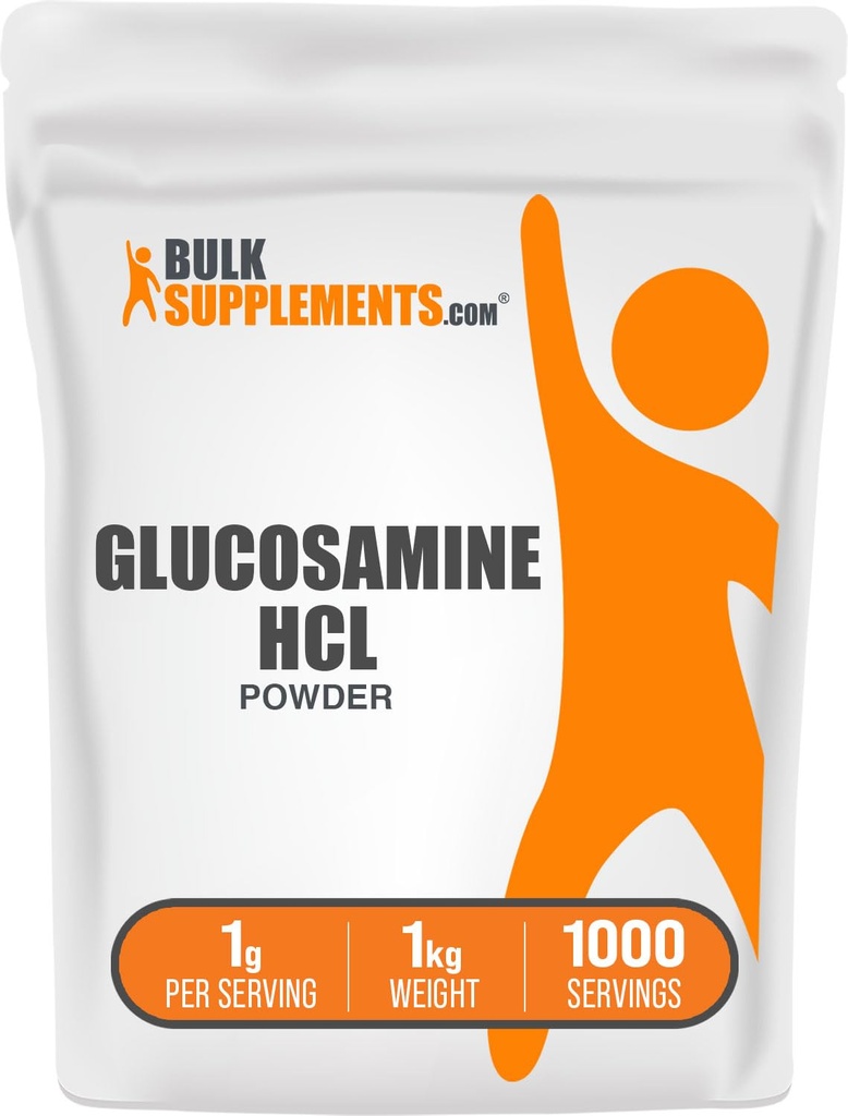 BulkSupplements.comグルコサミンHClパウダー - グルコサミンサプリメント、共同サポートサプリメント - グルテン無料、1gあたりのサービング、1kg(2.2ポンド)(1パック)