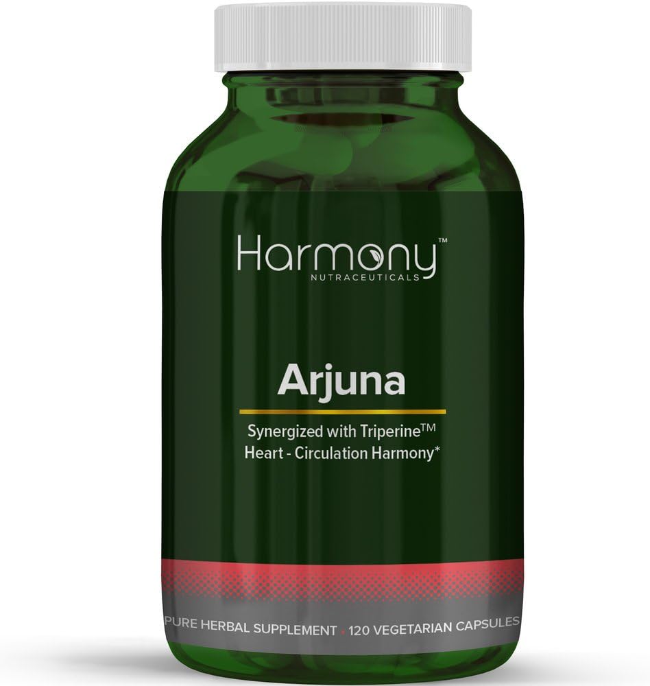 Arjuna Supreme – Synergized with Triperine - HIghest Potency Maximum Bio-activity Liposomal Dr. Gumman's Harmony Nutraceuticals Herb for Cardiovascular Support – 120 Vegan Capsules