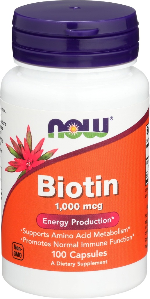 NOWの食糧ビオチン1000 MCG - 100のカプセル