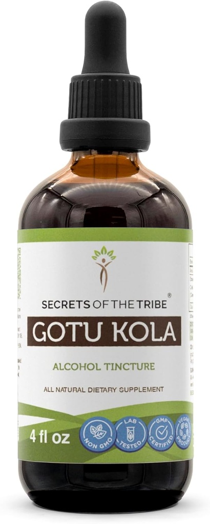 Tribe Gotu Kola Tinctureアルコール液エキス、Gotu Kola(Centella Asiatica)乾燥ハーブの秘密(4 FL OZ)