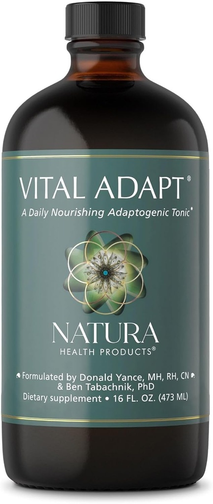 Natura Health Products Vital Adapt Supplement - Daily Nourishing Adaptogenic Tonic for Endocrine Function Support - Featuring Rhodiola, Ashwagandha, Cordyceps, Reishi (16 Fluid oz)
