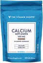 Calcium Chews 1,000mg、チョコレート風味の咀嚼 - 健康な骨と歯のためのミネラルエッセンシャル、人工甘味料なし - ビタミンK1&D3(60咀嚼) ビタミンShoppe