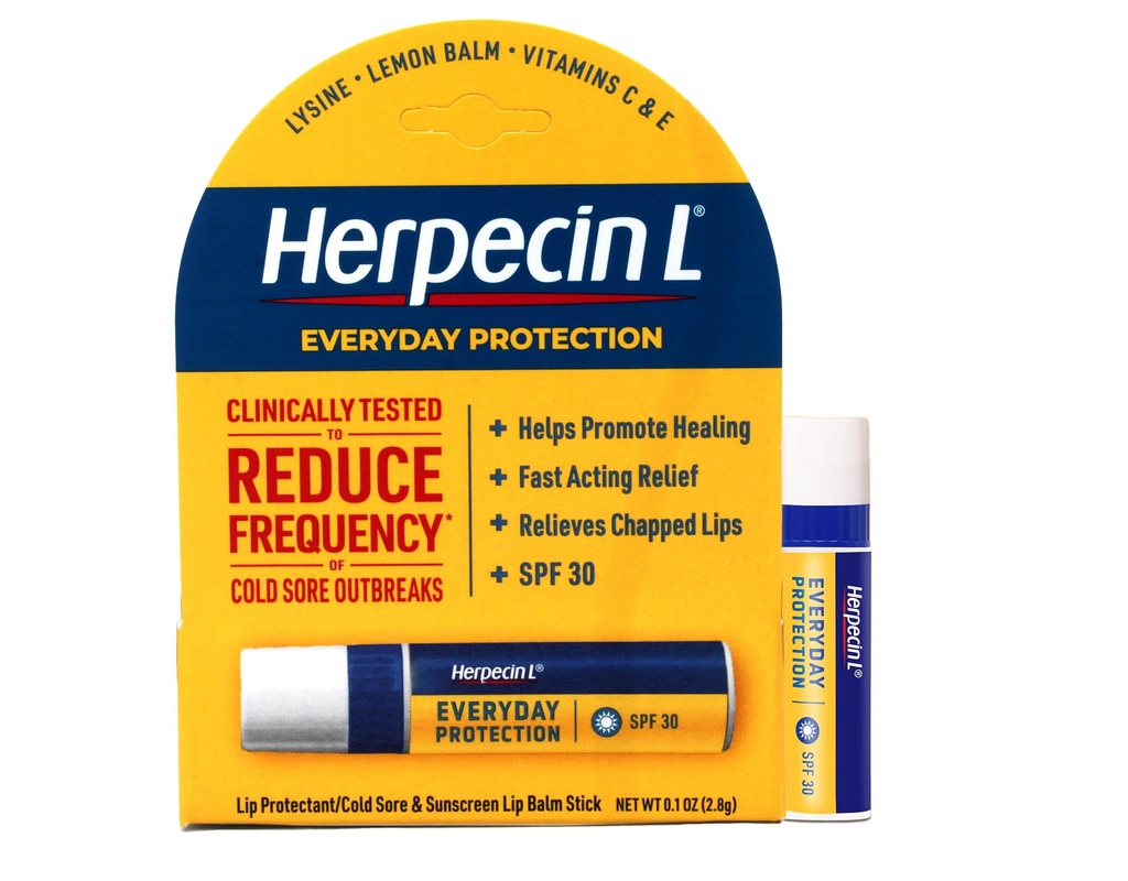 ヘルペシンLリップバームスティック; 冷たいソアサン&フィーバーブリストアとSPF30、レモンバーム、リジン、0.1oz