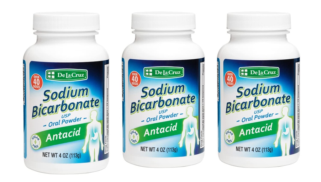 De La Cruzの純粋なナトリウムの炭酸塩の粉–ベーキング ソーダ及びベーキング パウダー ハートバーン及び消化のためのアルミニウム自由なアントエード–米国で詰められる- 4つのOZ (3のびん)