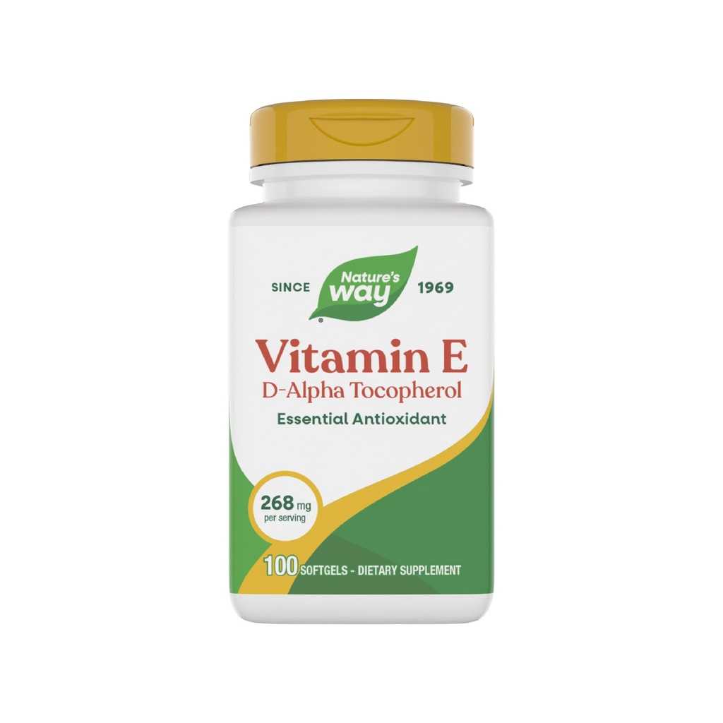 Nature's Way Vitamin E Dアルファトコフェロール - 268 mg /サービング - 抗酸化剤 - 心臓筋肉細胞のための必須栄養素* - グルテンフリー - 100 Softgels