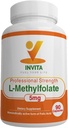 INVITA L-Methylfolate - エネルギー、気分及び免疫サポートのための専門の強さの活動的なメチルの葉酸塩- 5-MTHFの補足-非GMOのグルテンフリー、無注入口(5 Mg)