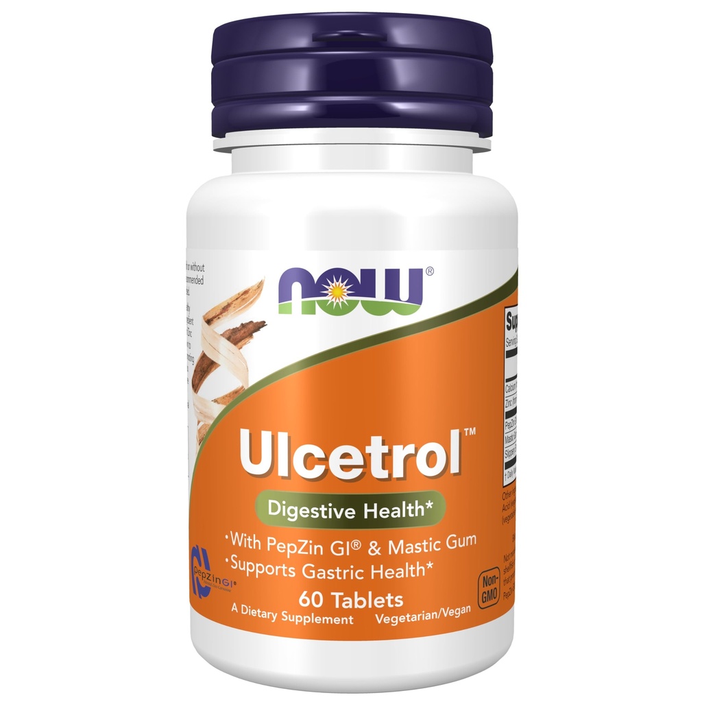 NOW Foodsは、PepZin GI®とMastic GumでUlcetrolTM、Digestive Health*、Gastric Health*、60錠をサポート