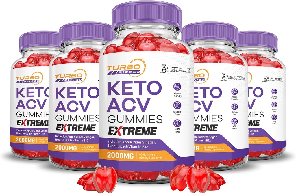 (5 パック) ターボ リッピング Keto ACV グミー エクストリーム 2000MG ターボ リッピング Keto グミー アップル サイダー 酢 フォーミュレート と Pomegranate ビート ジュース パウダー B12 ビーガン 非 GMO 300 ガミー