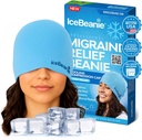 IceBeanie Migraineの救助の帽子、鮫タンク、柔らかで及び伸縮性があるゲルの張力救助の帽子、延長冷却の掛かる氷の帽子、無臭のヘッド覆いのアイス パックの覆い、頭痛の片頭痛のマスク