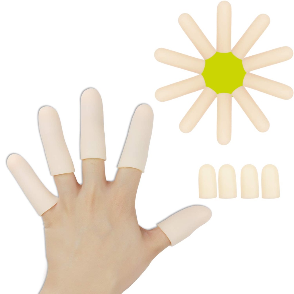 ゲルの指のコツ、指の保護装置サポート(14 PCS) トリガの指、手 Eczema、指の割れること、指の関節炎および多くのための新しい物質的な指の袖の偉大な人。 (10pcs 長い + 4pcs 不足分)