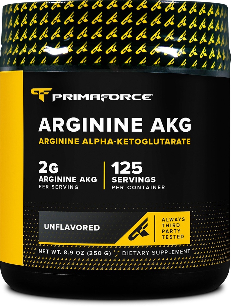 PrimaForce AAKGのアルギニンの粉、250グラム(LアルギニンおよびアルファKetoglutarateの酸)の優れたワークアウトの補足、非GMO、ビーガン、グルテンフリー