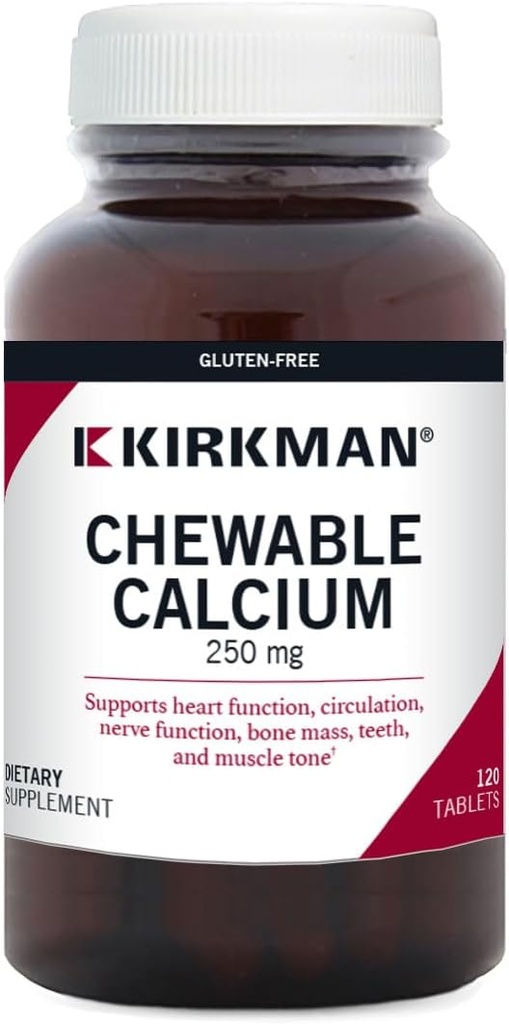 Kirkman - ビタミンD3-120タブレット付きカルシウム250mg - エッセンシャルミネラル - 強力な骨を維持するのに役立ちます - Hypoallergenic
