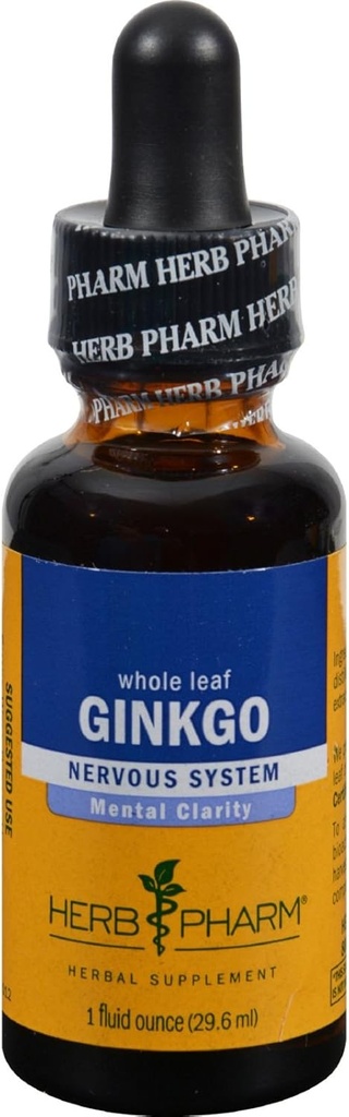 Herb Pharm Ginkgo 神経系 - 1 fl oz