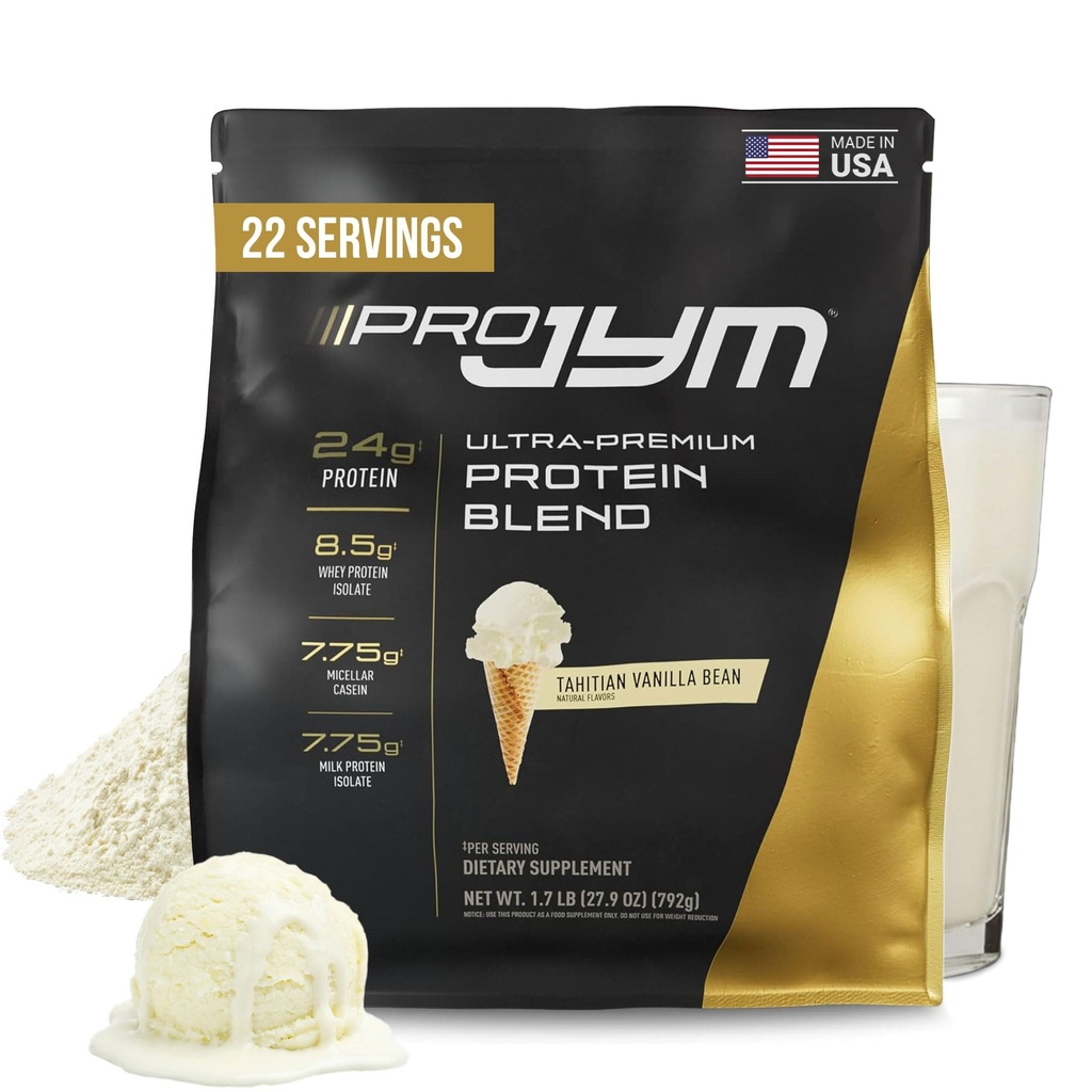 JYMの補足の科学プロJYM Tahitianのバニラ蛋白質の粉-乳蛋白質の隔離剤、Casein、及びミルク蛋白質、人及び女性のための細い筋肉建物、22のサービング