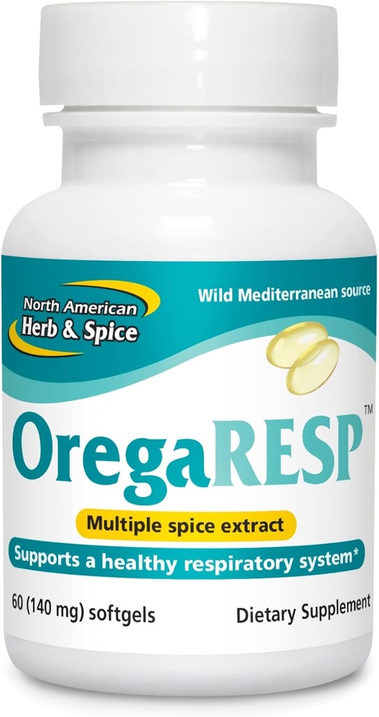 NORTH AMERICAN HERB & SPICE OregaResp P73-60 Softgels - サポート免疫&呼吸器の健康 - Oreganol P73 Oreganoオイルと複数のスパイスオイルコンプレックス - 非GMO - 30サービング