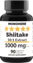 MONOHERBの椎茸のエキス1000のmg - 90のベジタリアンのカプセル