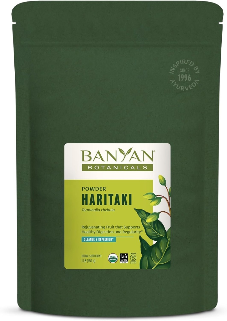 Banyan Botanicals Haritakiパウダー - 有機Termsia Chebula - Gentle Cleansingを支持するアーユルヴェディックダイジェストサプリメント* - 1ポンド。 - 非GMO Sustainableはライフフェアトレードのための認定フェアを調達しました
