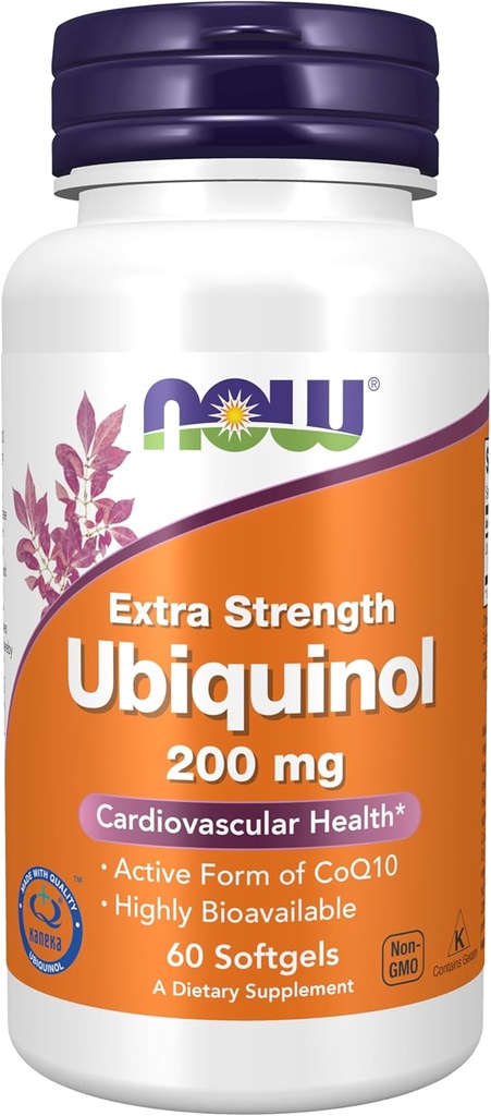 NOWの補足、Ubiquinol 200のmg、高い生物学的利用性(CoQ10の活動的な形態)、60のSoftgels