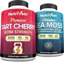 Nutriveinアイリッシュシーモズカプセルとタルトチェリーカプセルバンドル:シーモス&タルトチェリーサプリメントは、消化のサポートと毎日のウェルネスのためにセット