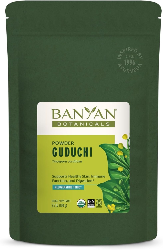 Banyan Botanicals Organic Guduchi Powder – Organic Immune Health Supplement – for Natural Detox, Balanced Digestion & Healthy Skin* – 3.5 oz – Non-GMO Sustainably Sourced Vegan FFL