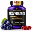 レスベラトロールサプリメント500mg - 98%トランスレスベラトロール1000mg有機コンプレックス - NADレスベラトロール抗酸化剤&心の健康、メモリリフト、ウェルネスフォーミュラ、健康な細胞サポートのためのアンチエイジングサプリメント