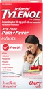 Infants' Tylenol Oral Suspension Liquid Medicine with Acetaminophen, Baby Fever Reducer & Pain Reliever for Minor Aches & Pains, Sore Throat, Headache & Teething Pain, Dye-Free Cherry, 1 fl. oz