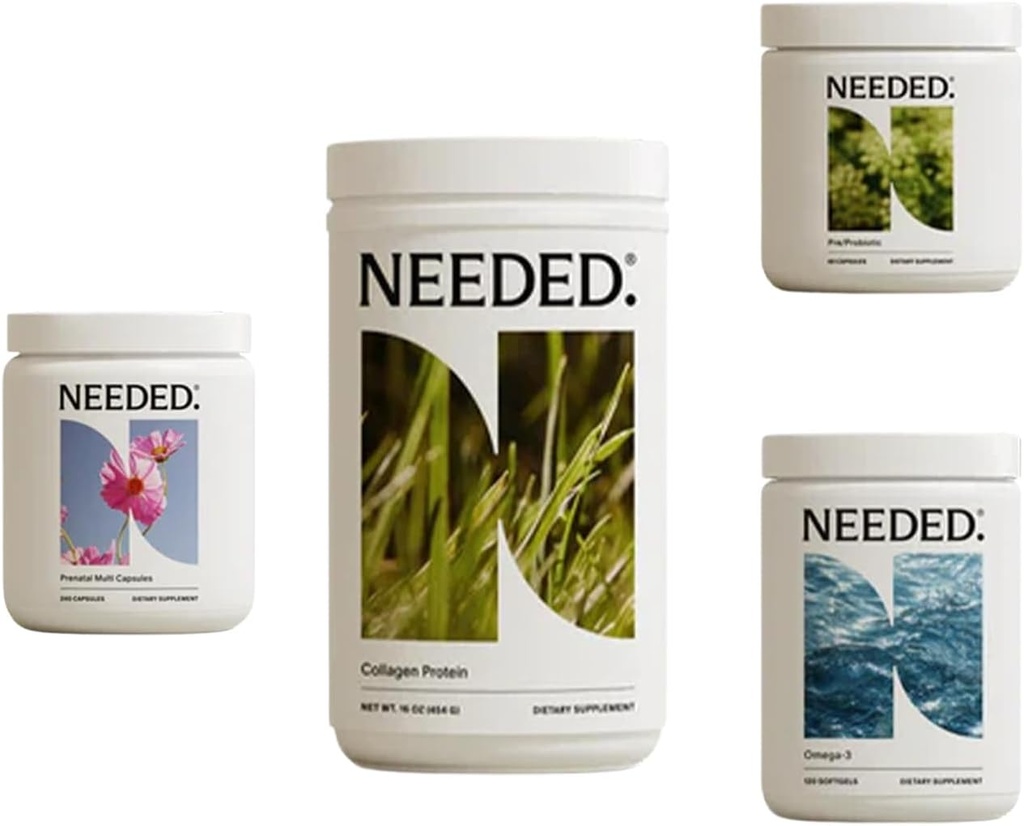 お問い合わせ プレナタル完全ウェルネスバンドル - マルチビタミン、オメガ3、コラージュン&プレバイオティックプロバイオティクス、ブラーストフィード、ポストパートム - 30日の供給
