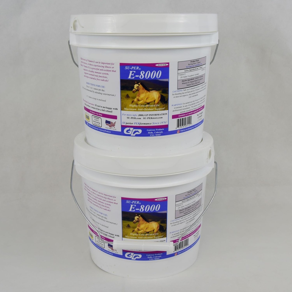 SU-PER E 8000馬の酸化防止の補足-性能の馬のための集中されたビタミンEの補足- 4ポンド、2パック