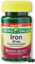 Iron 65mg Ferrous Sulfate- 200 Tablets (Pack of 1)