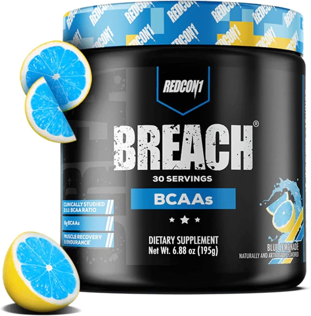 REDCON1 Breach BCAA、ブルーLemonade - Ketoフレンドリー+砂糖回復のための無料のエッセンシャルアミノ酸 - BCAAs L-ロイシン、L-イソロイシン&L-ヴァリン(30のサービング)が含まれています