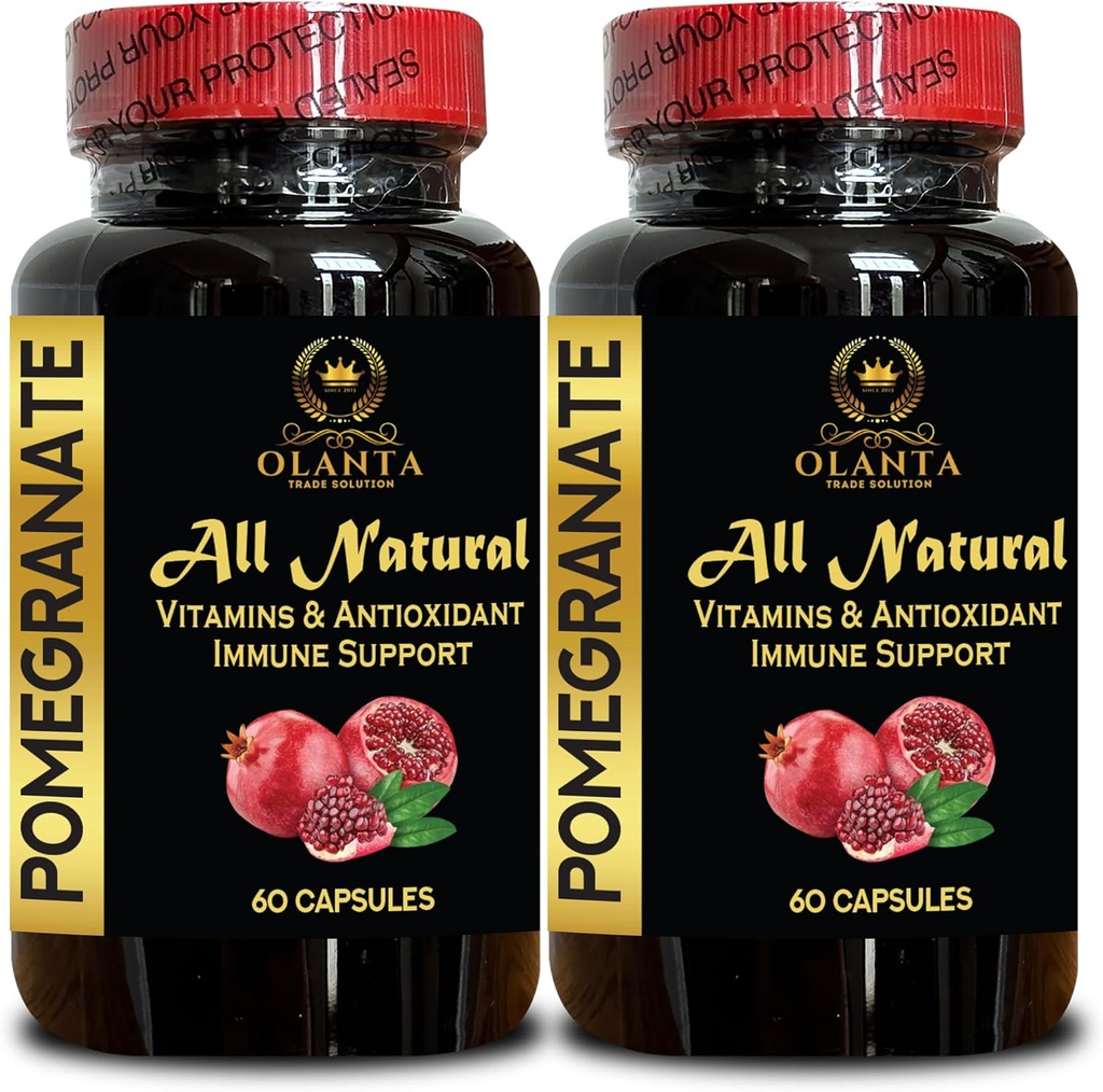 Pomegranate Extract - Antioxidant and Healthy Aging Program, immunity & Joint Support, Ellagic Acid Supplement, Pomegranate Polyphenols, High-Potency Pomegranate - 2 Bottles 120 Capsules