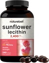 NatureBell Sunflower Lecithin 2,400mg, 240 Softgels | 非GMOヒマワリ種子油で注入 - フォスファチジルコリンで豊富な - いいえ大豆、グルテンフリー