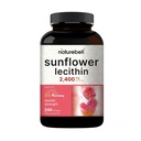 NatureBell Sunflower Lecithin 2,400mg, 240 Softgels | 非GMOヒマワリ種子油で注入 - フォスファチジルコリンで豊富な - いいえ大豆、グルテンフリー