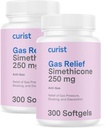 Curist のガスの救助の Simethicone 2 のパック - 250 の mg の Softgels (600 の計算) の消化管の救助、浮動の救助及び大人の援助のための反鼓動のガスの丸薬 ガスおよび浮動の救助(600 の Softgels)