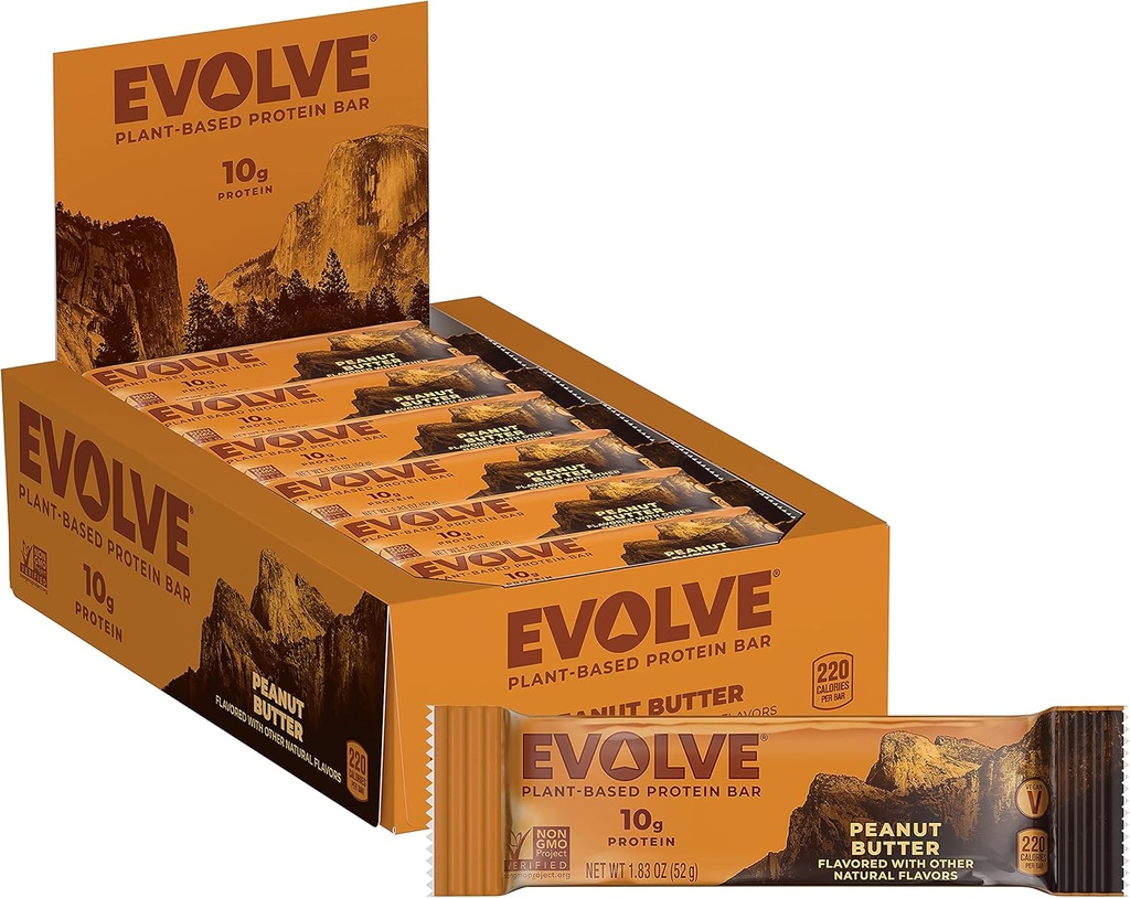 Evolveの植物は蛋白質棒、ピーナツのバター、酪農場を自由に基づかせていましたり、人工的な味、非GMO、包装の5月Vary、10 g、12の計算(パッケージ1)