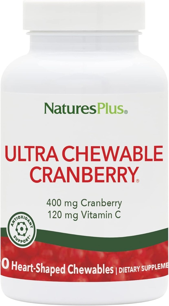 NaturesPlus超Chewableクランベリー - 90ラブベリータブレット、2のパック - 尿路の健康を促進 - 非GMO、グルテンフリー - 90トータルサービング