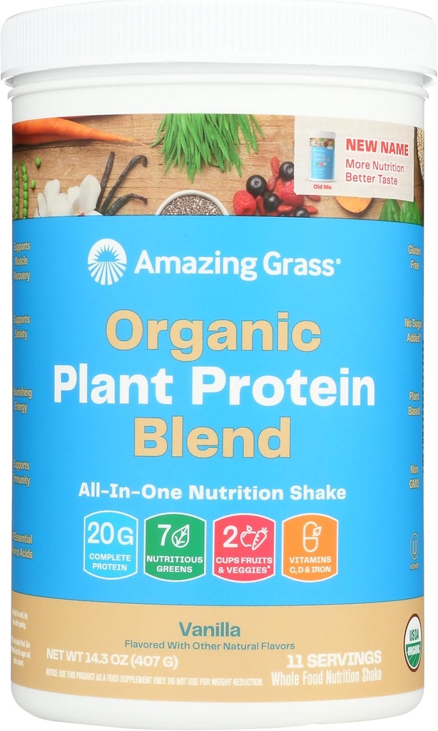驚くべき草の有機性植物蛋白質のブレンド:ビーガン蛋白質の粉、新しい蛋白質のスーパーフードの方式、ビートの根が付いているオールインワン栄養のシェイク、純粋なバニラ、11のサービング
