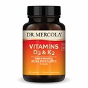 Dr. Mercola Vitamins D3&K2 - 免疫、脳、心血管、呼吸器&骨の健康をサポート - GMOフリー、グルテンフリー&大豆フリー - 30カプセル(30サービング)